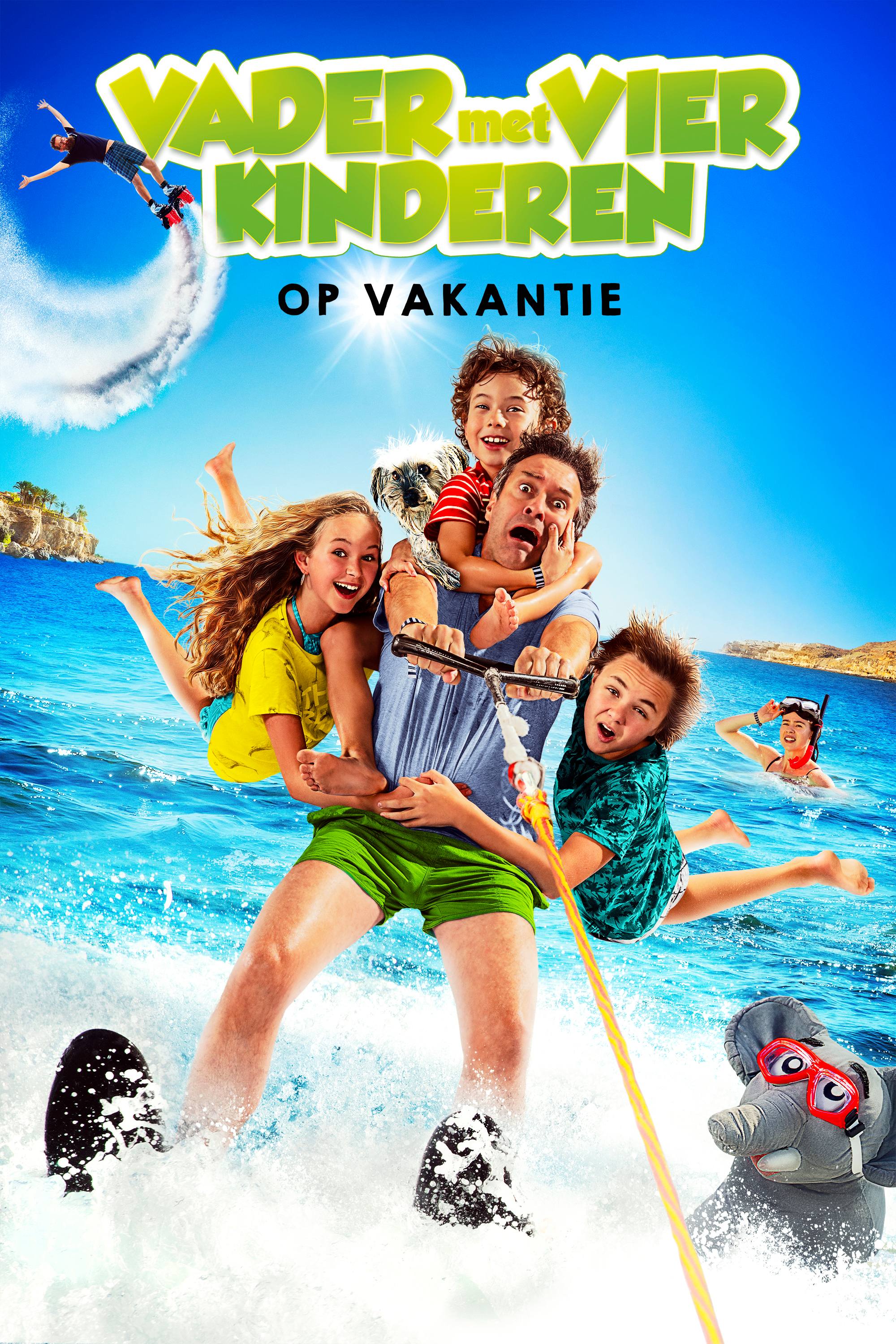 Vader Met Vier Kinderen Op Vakantie