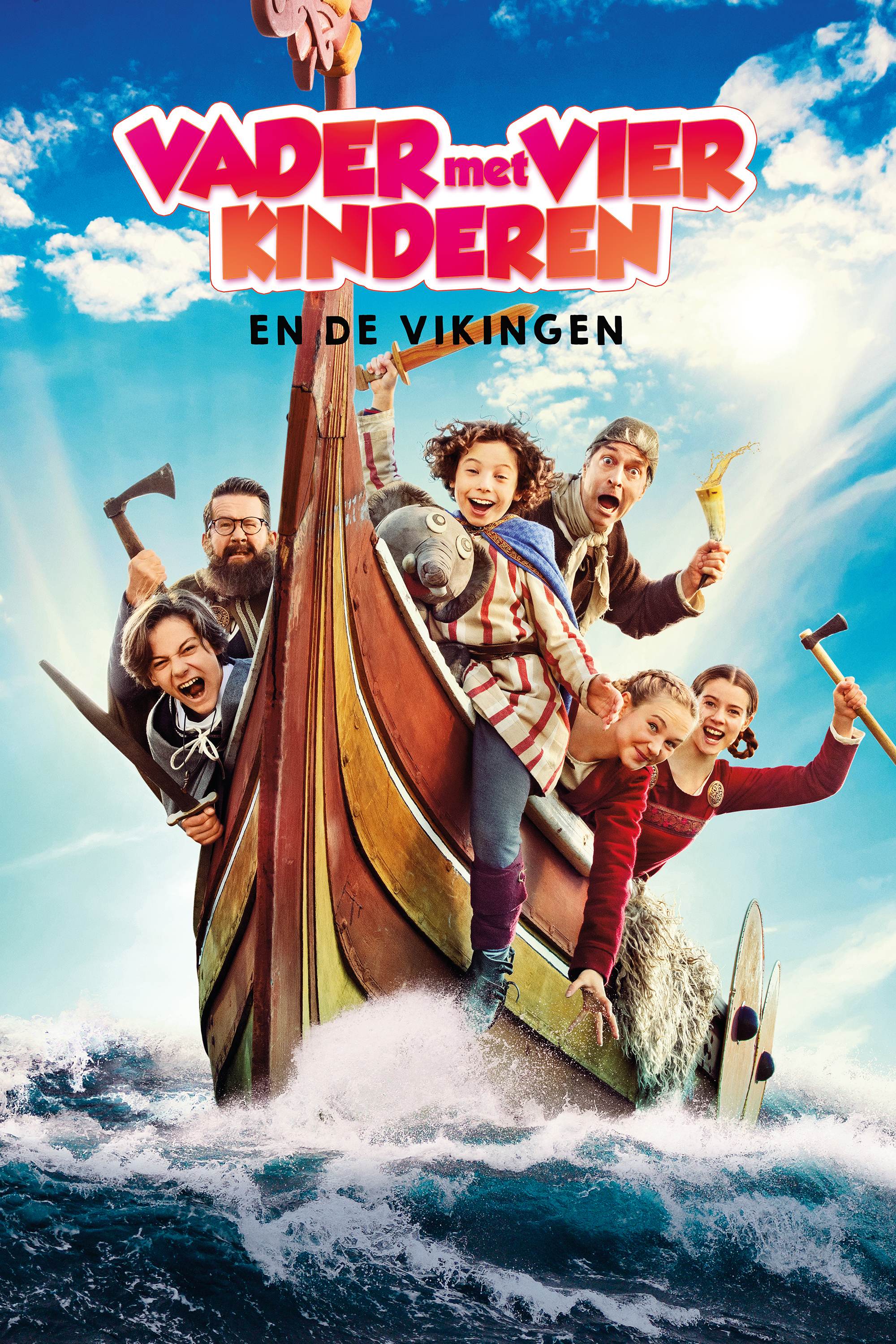 Vader Met Vier Kinderen En De Vikingen